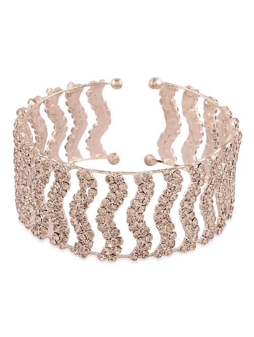 silver stone embellished cuff bracelet - 9720458 - Very Small Image - 1
