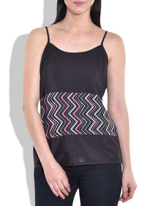 black printed spaghetti top - 9722674 - Very Small Image - 1