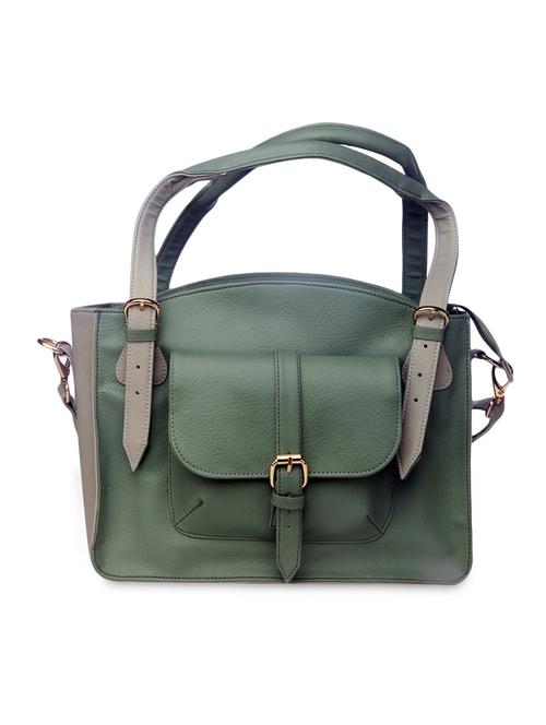 grey and olive leatherette shoppers handbag - 9723029 - Very Small Image - 1
