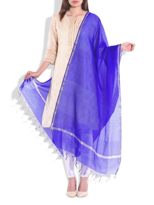 Dark Blue Crush Dupatta - 9723805 - Very Small Image - 1