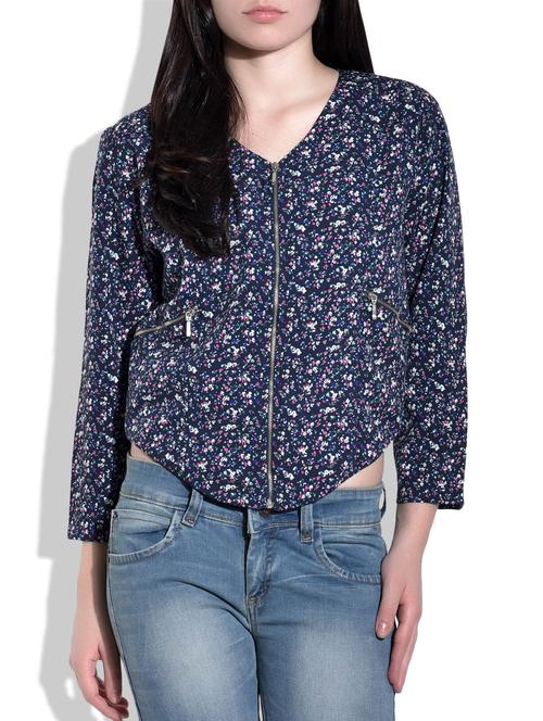 blue polycrepe jacket - 9726938 - Very Small Image - 1