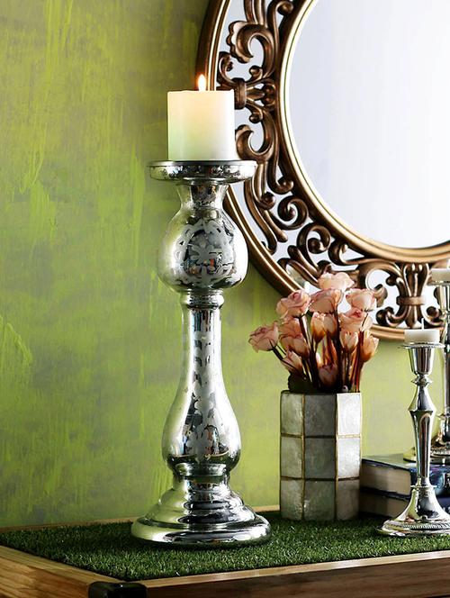 mercury finish glass candle stand - 9727371 - Very Small Image - 1