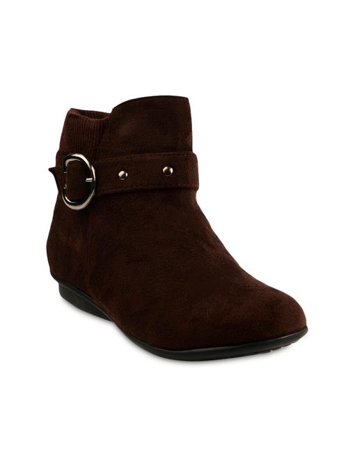 brown suede buckled ankle boots - 9728211 - Very Small Image - 1