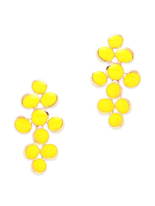yellow embellished circular danglers - 9728233 - Very Small Image - 1