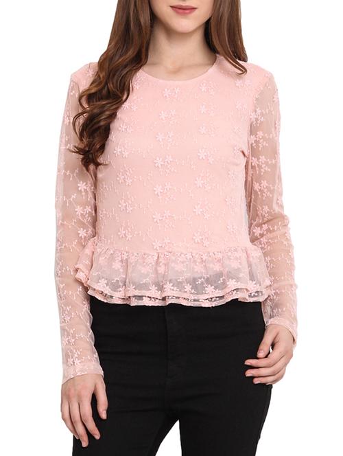 pink nylon laced top - 9728754 - Very Small Image - 1