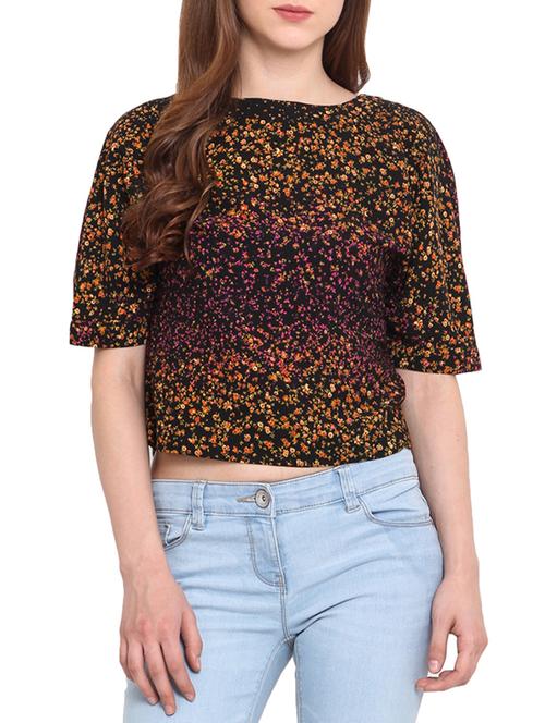 black printed crop top - 9728785 - Very Small Image - 1