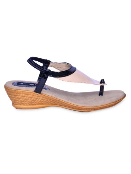 black and beige glossy wedges - 9729632 - Very Small Image - 1