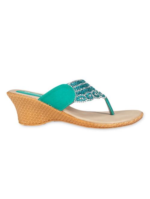 green wedge slip-on sandal - 9730037 - Very Small Image - 1