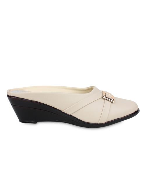 off white embellished faux leather wedges - 9732939 - Very Small Image - 1