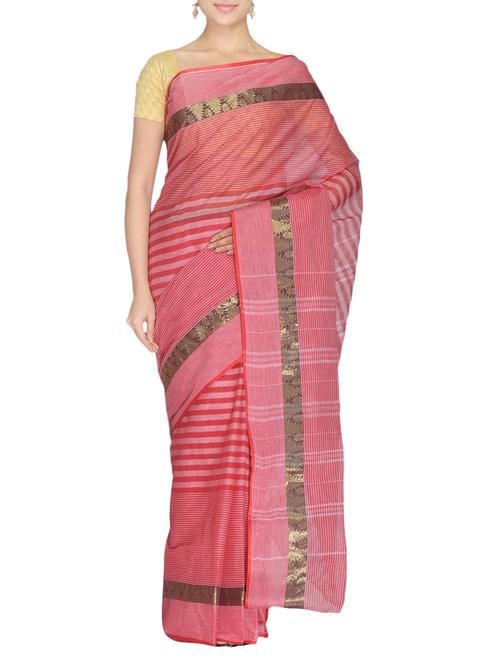 red cotton saree - 9733594 - Very Small Image - 1