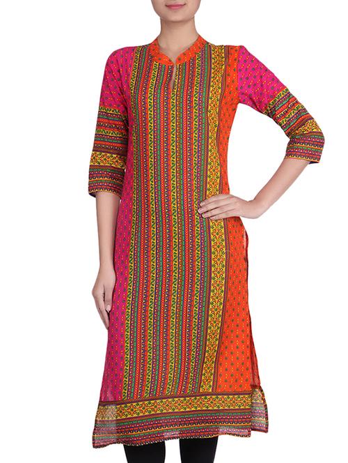 multicolored cotton printed kurta - 9737531 - Very Small Image - 1