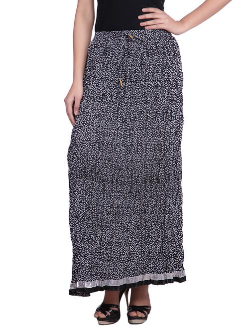 black and white cotton printed maxi skirt - 9742026 - Very Small Image - 1