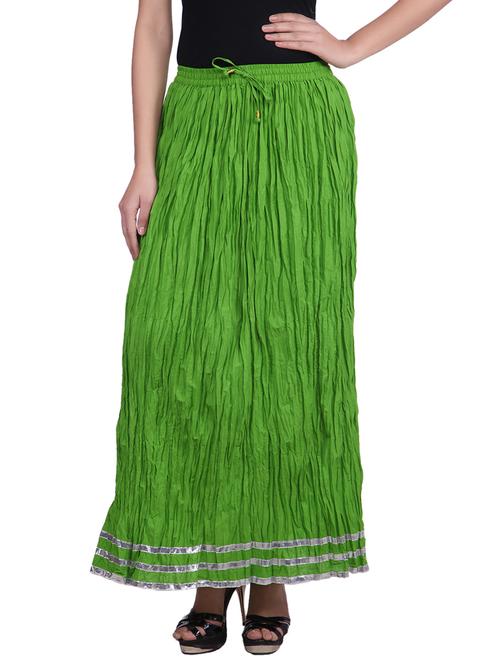 green cotton maxi skirt - 9742027 - Very Small Image - 1