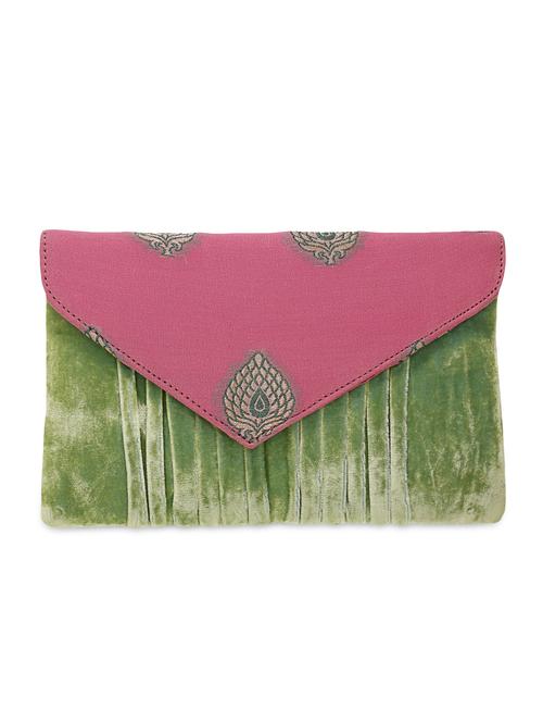 pink and green jacquard envelope clutch - 9742083 - Very Small Image - 1