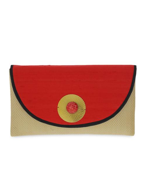 red and gold embellished clutch - 9742097 - Very Small Image - 1
