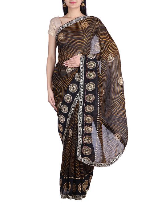 black chiffon saree - 9742703 - Very Small Image - 1