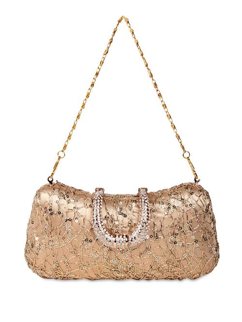 golden pu embellished clutch - 9742846 - Very Small Image - 1