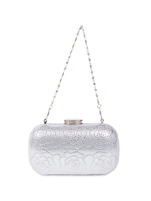 silver pu embellished clutch - 9742862 - Very Small Image - 1