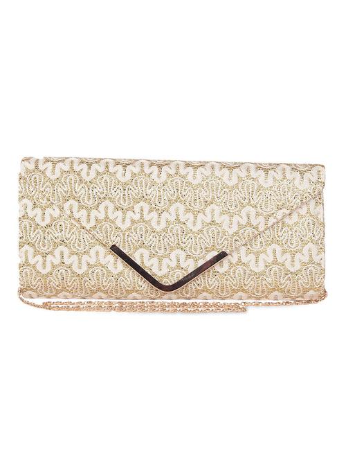 golden pu embellished clutch - 9742911 - Very Small Image - 1