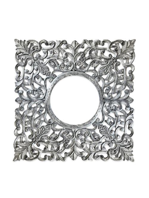 grey carved wood mirror frame - 975244 - Very Small Image - 1