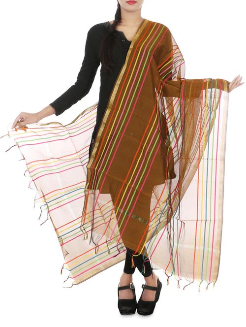 brown art silk dupatta - 9756723 - Very Small Image - 1