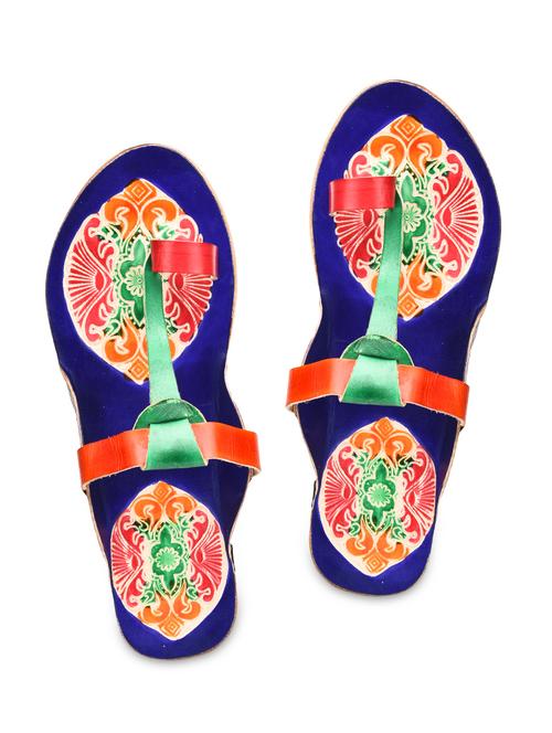 multicolored leather flip flops - 9756744 - Very Small Image - 1
