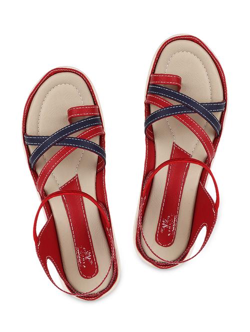 red, black leatherette sandal - 9756796 - Very Small Image - 1