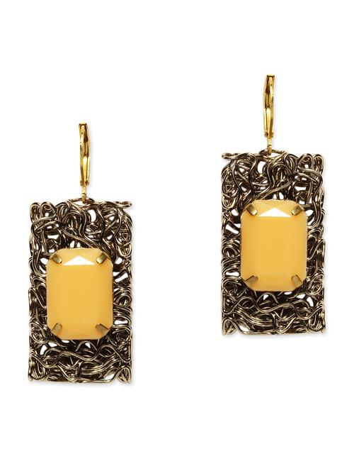gold metal alloy earrings - 9758529 - Very Small Image - 1