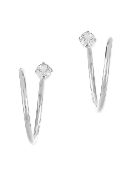 silver metal alloy crystals earring - 9758933 - Very Small Image - 1
