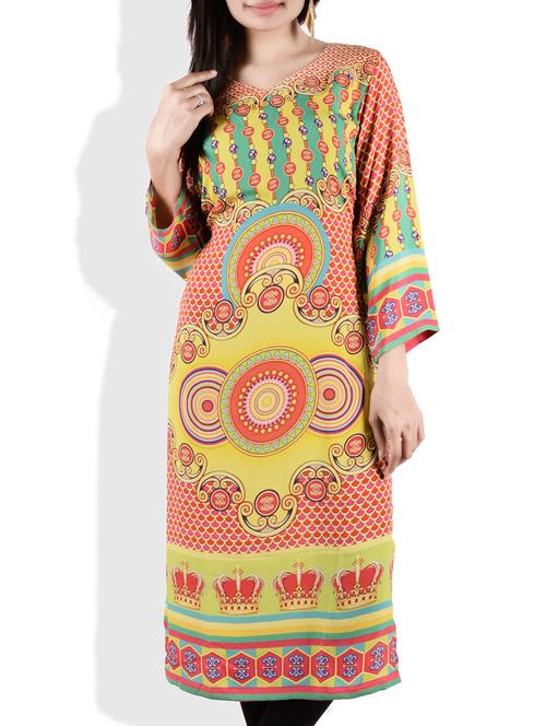 multi Crepe Printed Kurti - 9760388 - Very Small Image - 1