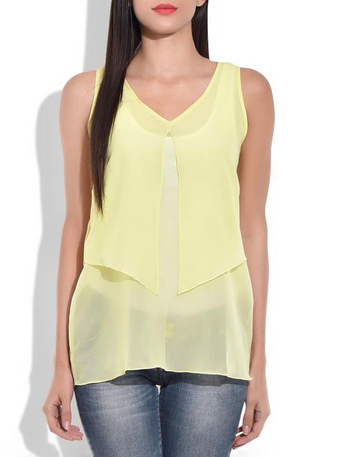 lemon poly georgette top - 9760738 - Very Small Image - 1
