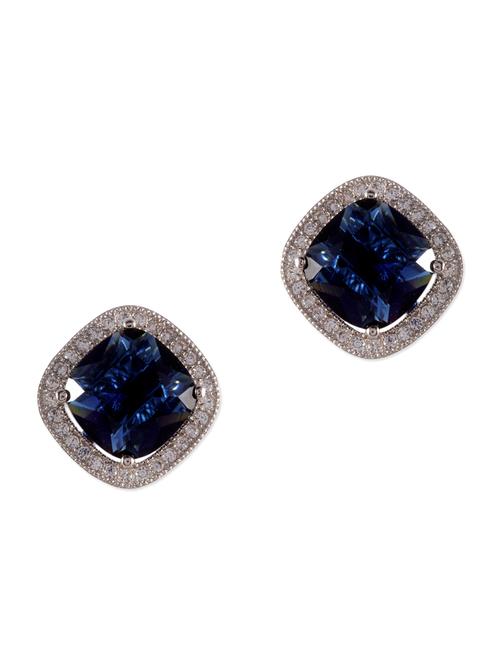 deep blue metal stud earrings - 9761187 - Very Small Image - 1