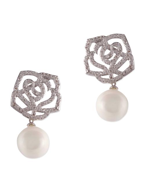 diamond studs metal drop earrings - 9761197 - Very Small Image - 1