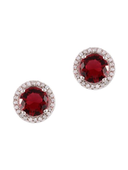 ruby red metal stud earrings - 9761201 - Very Small Image - 1
