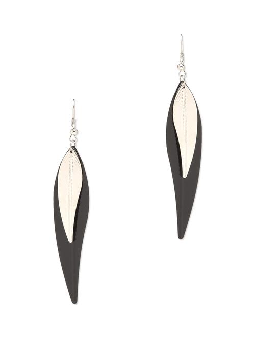leaf motif drop earrings - 9761926 - Very Small Image - 1