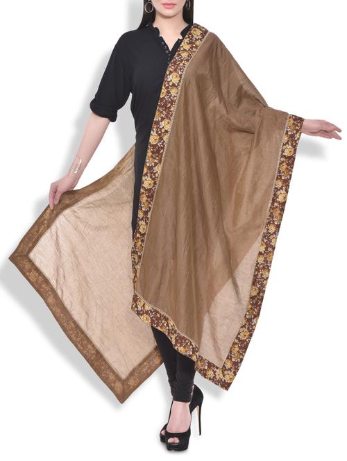 brown printed south cotton dupatta - 9763791 - Very Small Image - 1