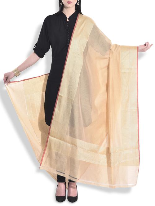 beige chanderi silk dupatta - 9763912 - Very Small Image - 1