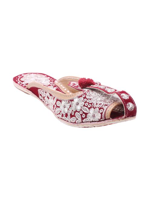 maroon, silver leatherette jutis & mojaris - 9764161 - Very Small Image - 1