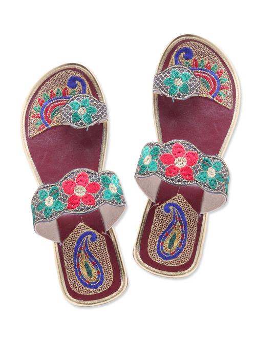 multi coloured leatherette kolhapuris - 9764170 - Very Small Image - 1
