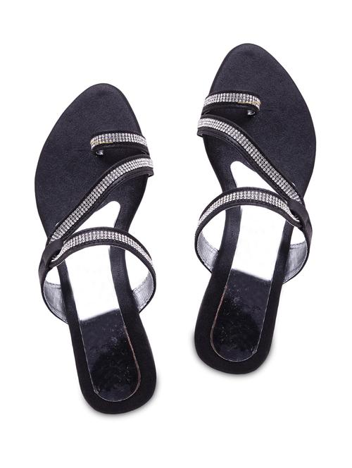black colour Leatherette Sandals - 9764270 - Very Small Image - 1