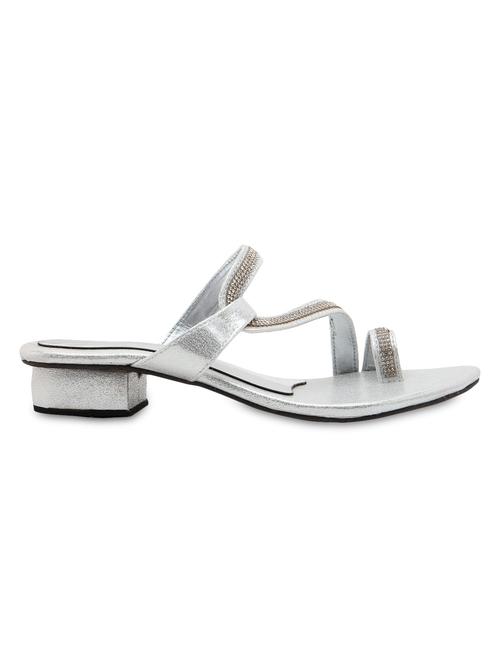 silver Leatherette Sandals - 9764271 - Very Small Image - 1