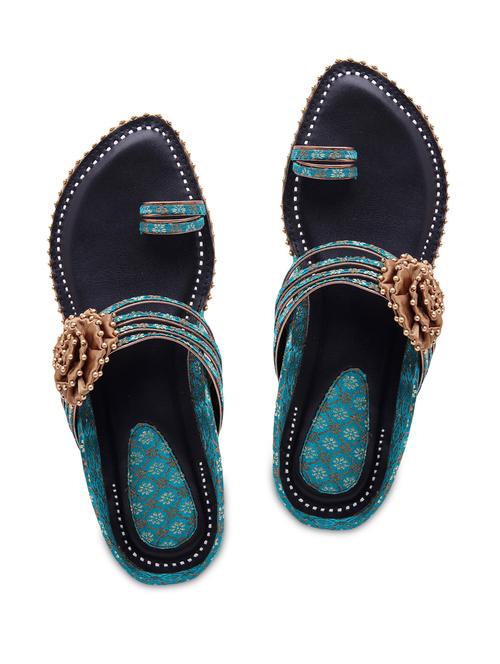 blue colour Fabric Mojaris - 9764291 - Very Small Image - 1