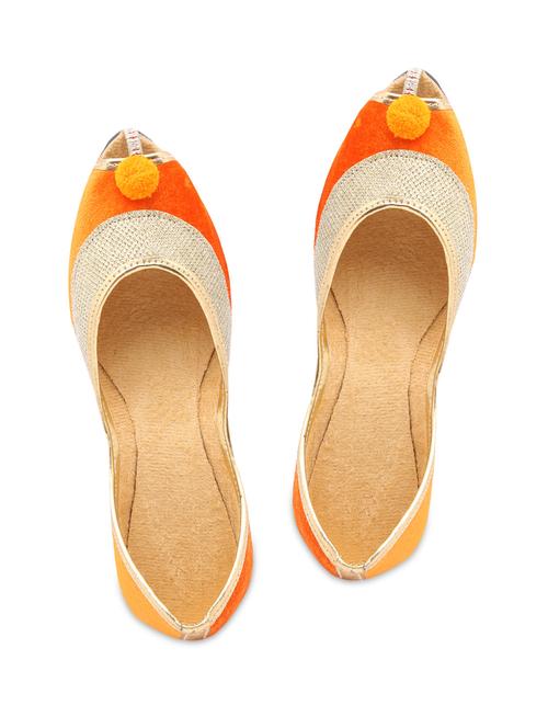 orange colour suede mojaris - 9764306 - Very Small Image - 1