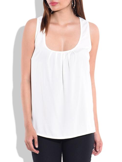 cream polyester, lace top - 9766815 - Very Small Image - 1