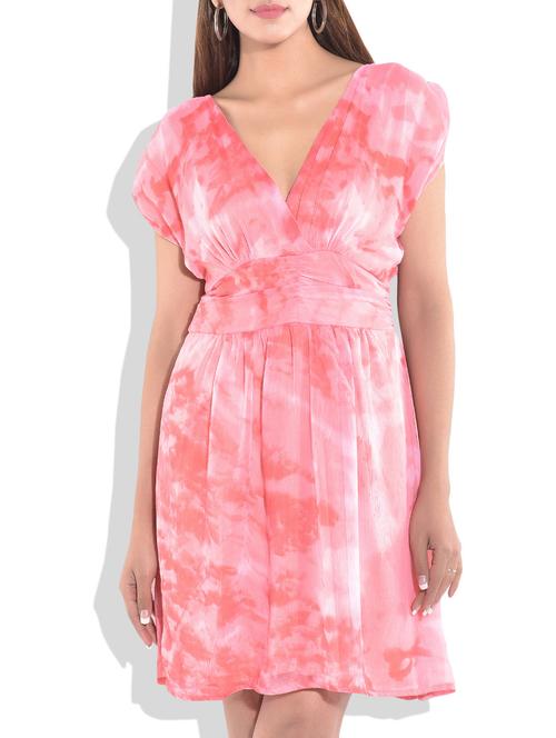 red poly chiffon dress - 9766845 - Very Small Image - 1