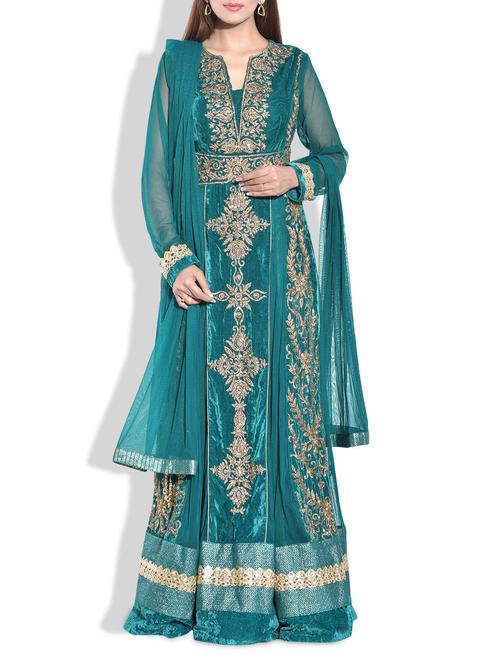 rama green net, velvet suit - 9766927 - Very Small Image - 1
