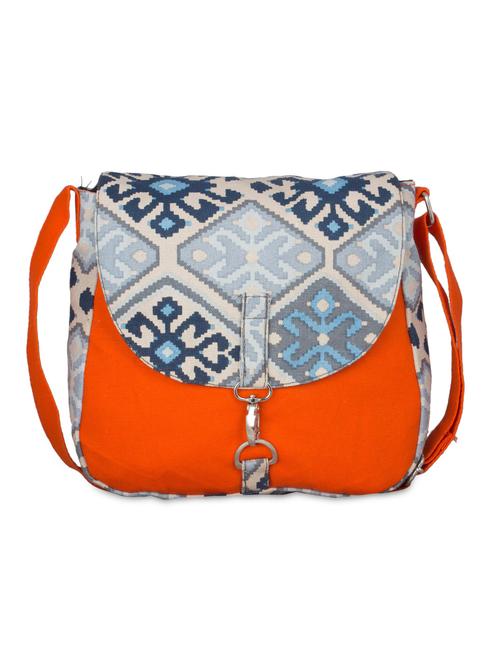 orange canvas printed slingbag - 9767198 - Very Small Image - 1