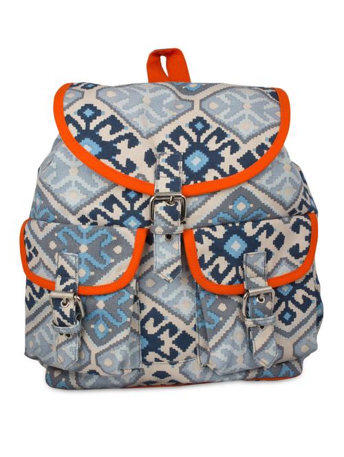 multi colored canvas printed backpack - 9767231 - Very Small Image - 1