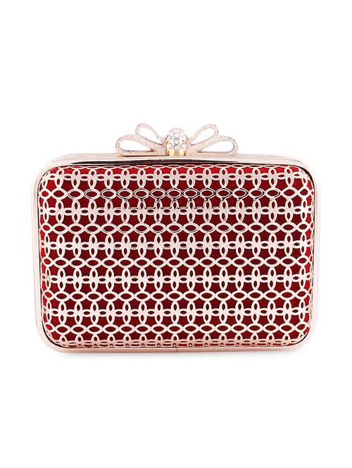 red metal & velvet cluch - 9768589 - Very Small Image - 1