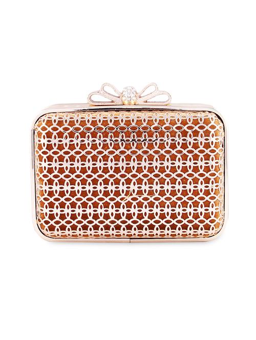 gold metal & velvet cluch - 9768594 - Very Small Image - 1